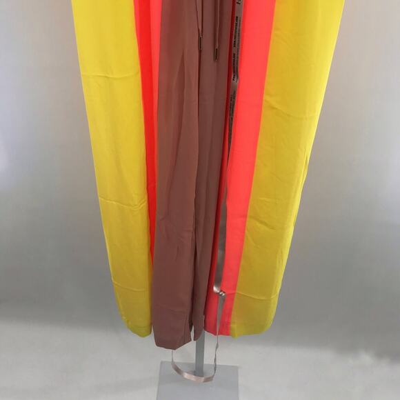 House of CB NWT Margot Yellow Neon Coral Semi Sheer Pants XS - Picture 7 of 11